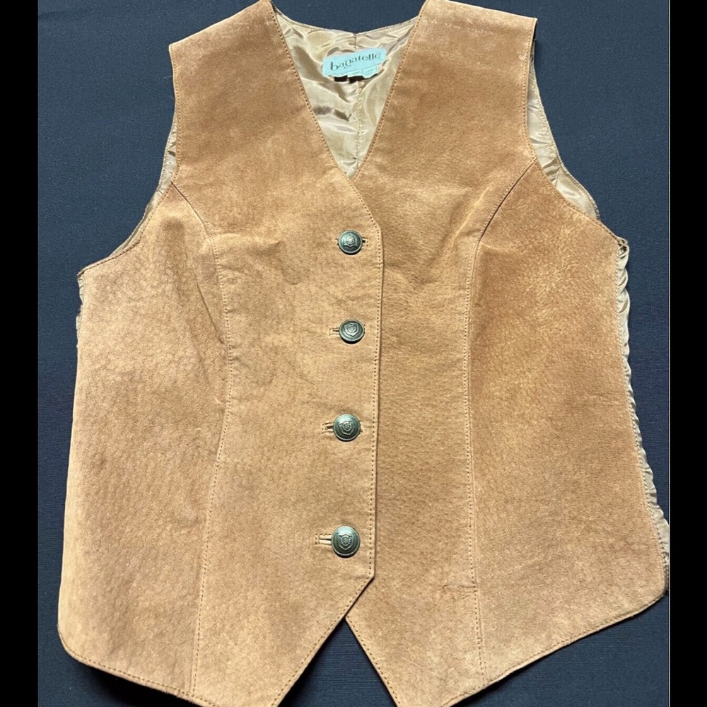 Genuine leather vintage cropped vest
